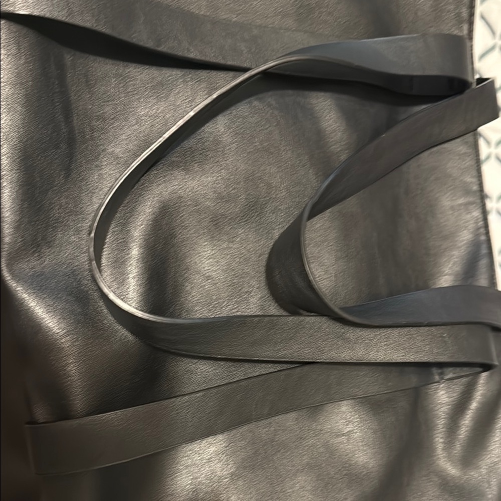 Elegant Black Leather Tote Bag